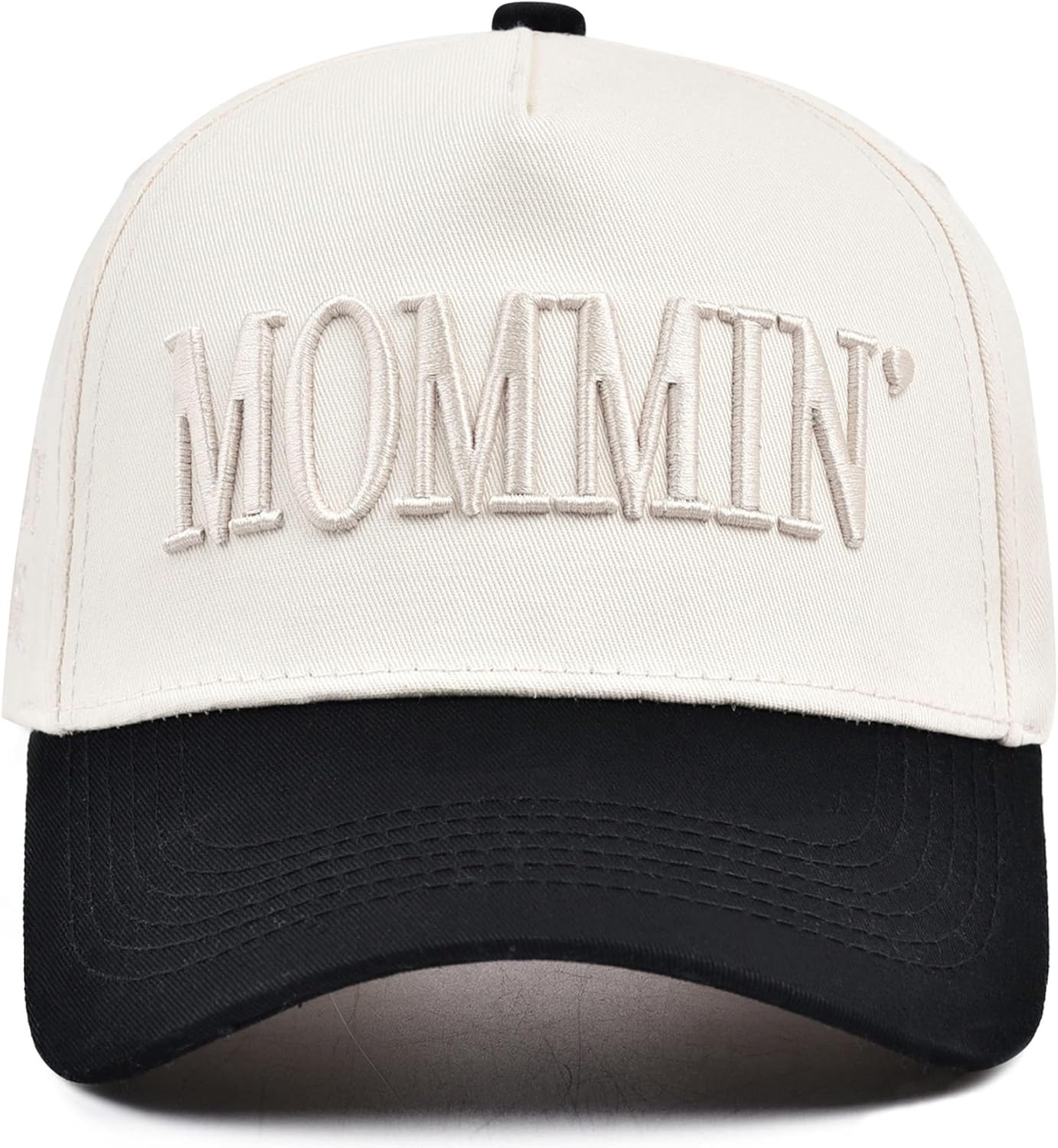 Women’s Mommin Trucker Hat – Vintage Two-Tone Ponytail Baseball Cap, Embroidered Adjustable Hat, Great Gift for Mom & Women