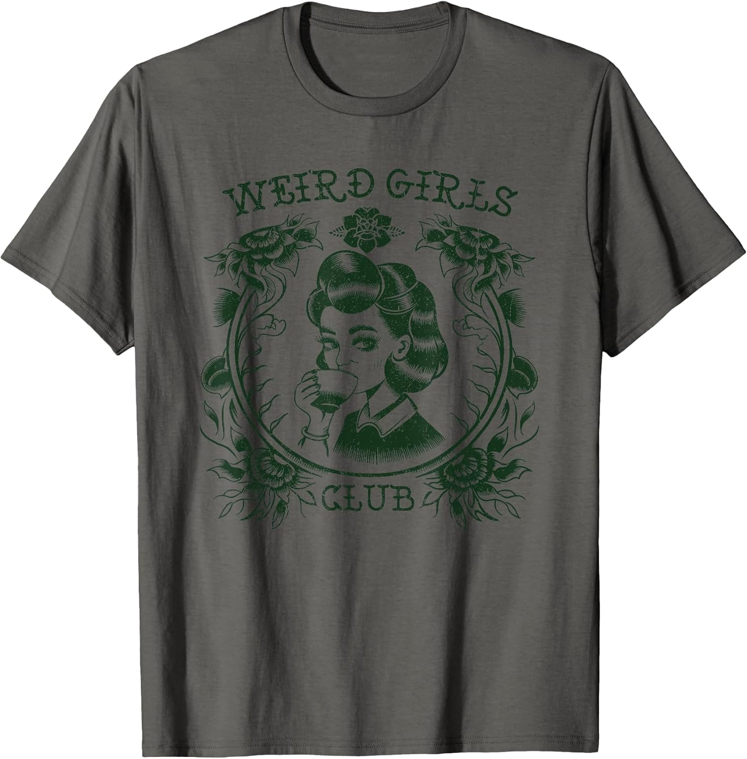 Weird Girls Club Retro Gothic Floral Alt Girl T-Shirt