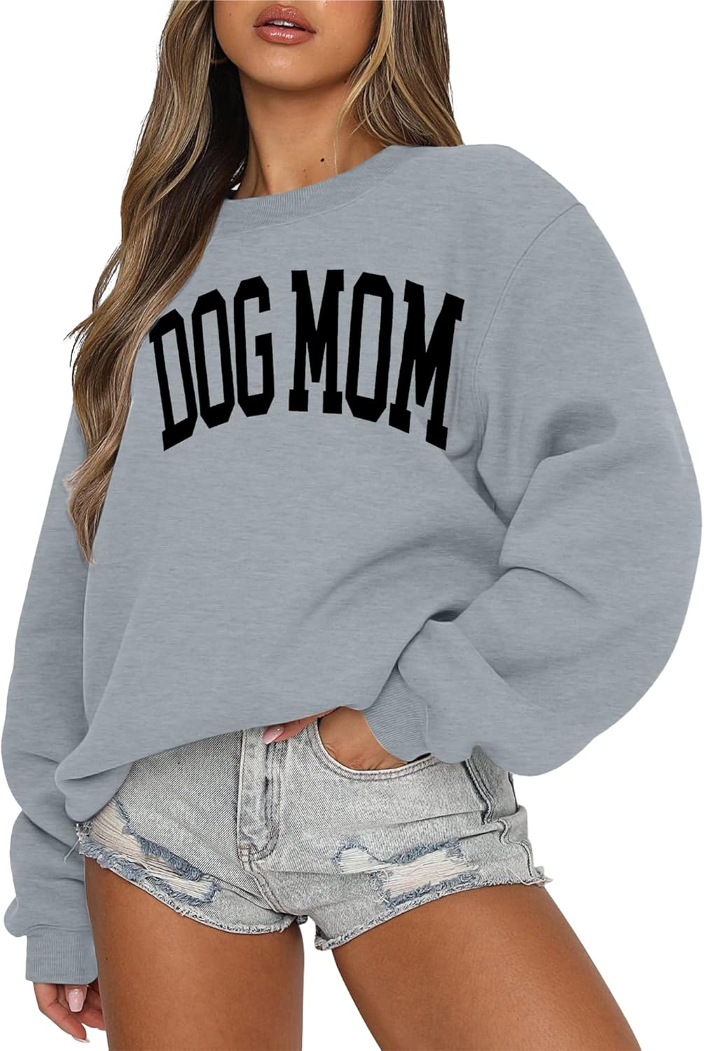 Dog Mom Sweatshirt Women Dog Lover Sweatshirt Funny Graphic Fall Sweatshirts Mom Pullover Tops