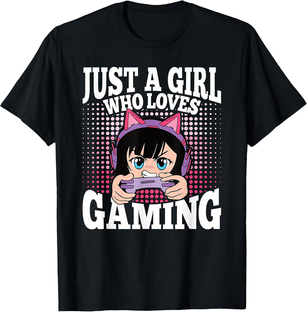 Just A Girl Who Loves Gaming Funny Video Gamer Girls Kids T-Shirt
