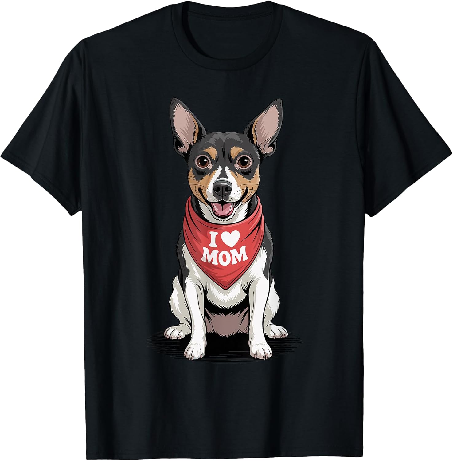 I Love Mom Rat Terrier Lover Dog Mother's Day T-Shirt