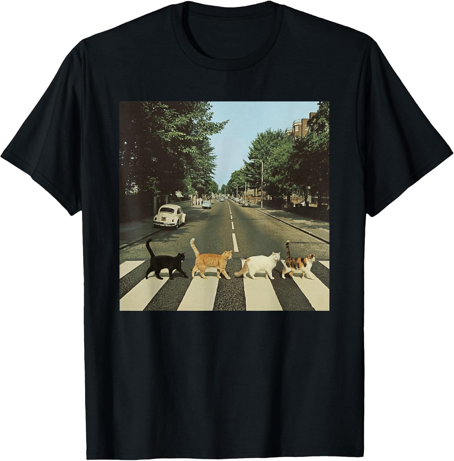Road to Abbey Cats Parody Funny Cat Mom Lover Crossing T-Shirt