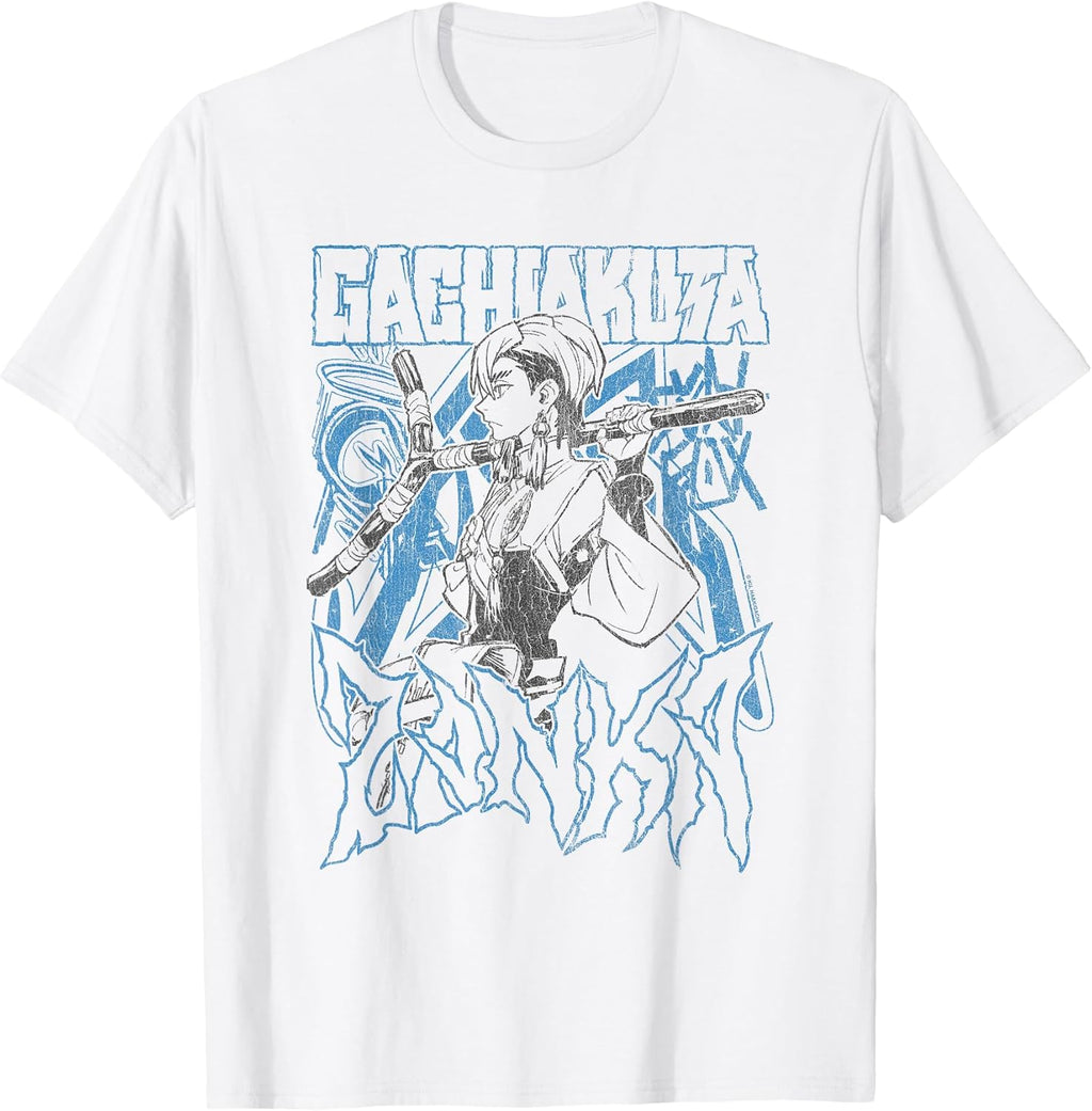 Zanka Pose with Blue Logo Graffiti Anime T-Shirt
