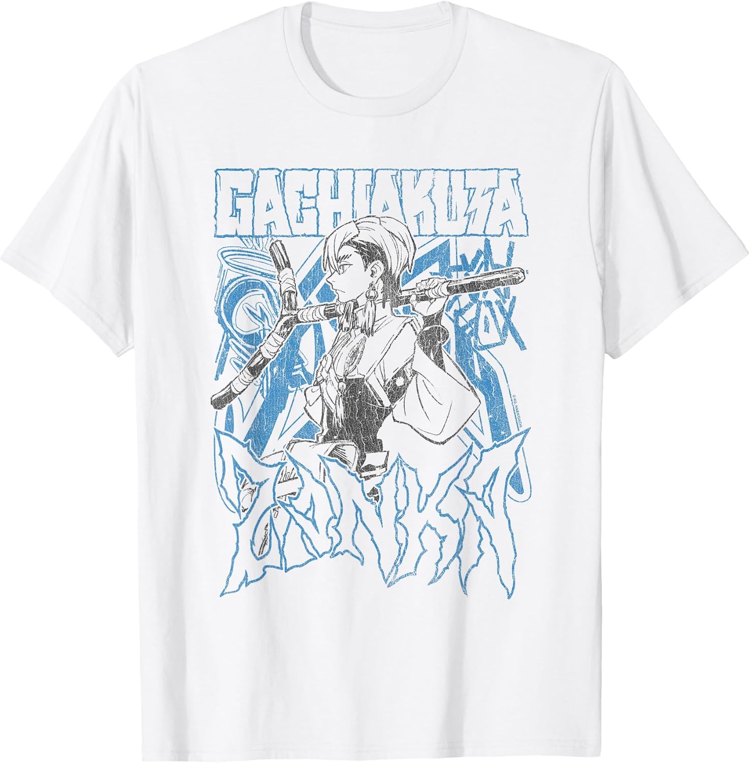 Zanka Pose with Blue Logo Graffiti Anime T-Shirt