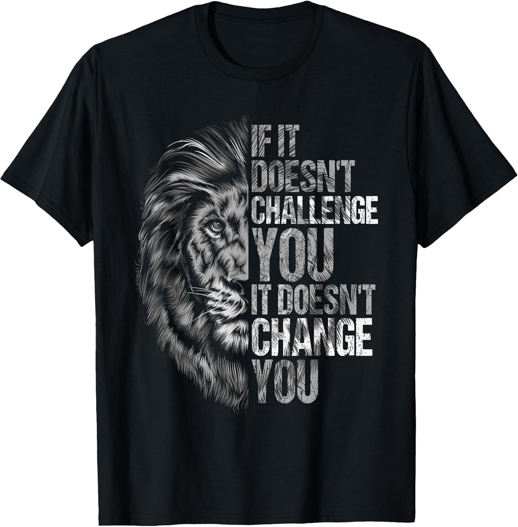 Motivational Training and Fitness Quotes Lion Mindset T-Shirt