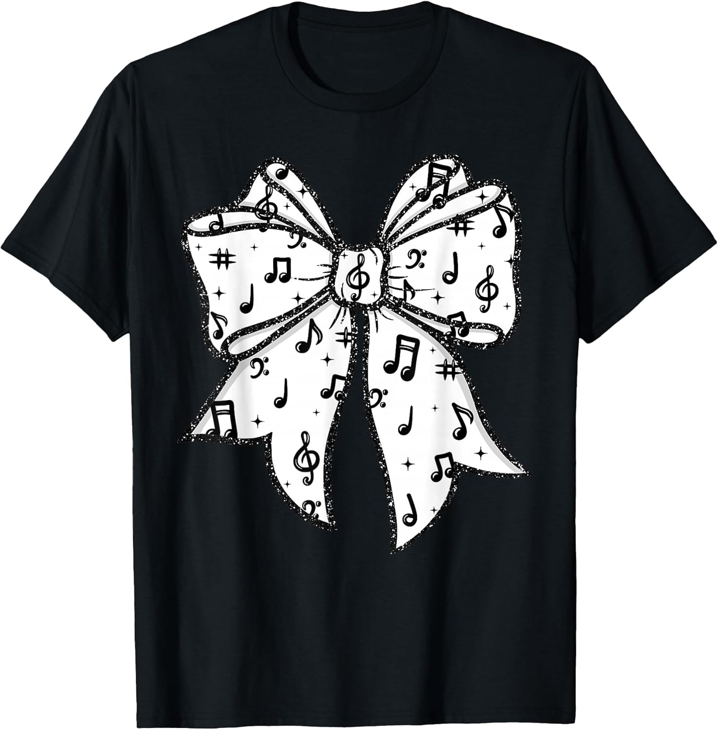 Music Notes Coquette Bow Music Teacher School Musician Band T-Shirt