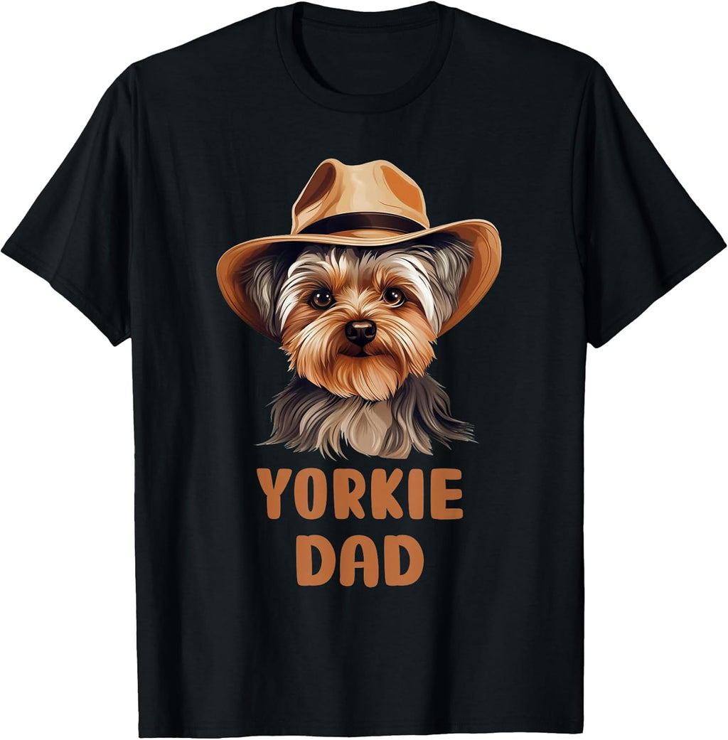 Cute Yorkie Dad Dog Lovers Gift Funny Puppy Yorkie Owner T-Shirt