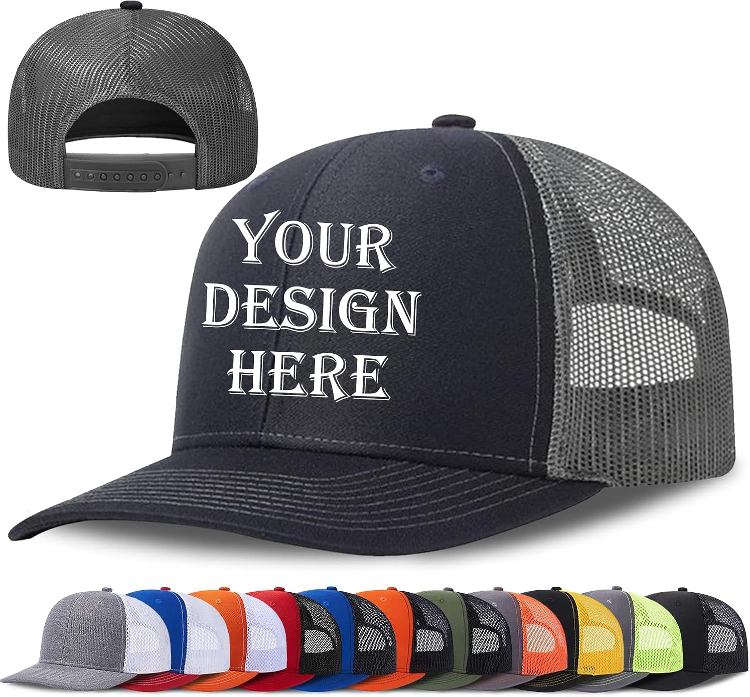Bulk Custom Hat Add Your Text/Logo/Image Design Your Own Personalized Trucker Hat Customized Baseball Cap for Men&Women Gifts