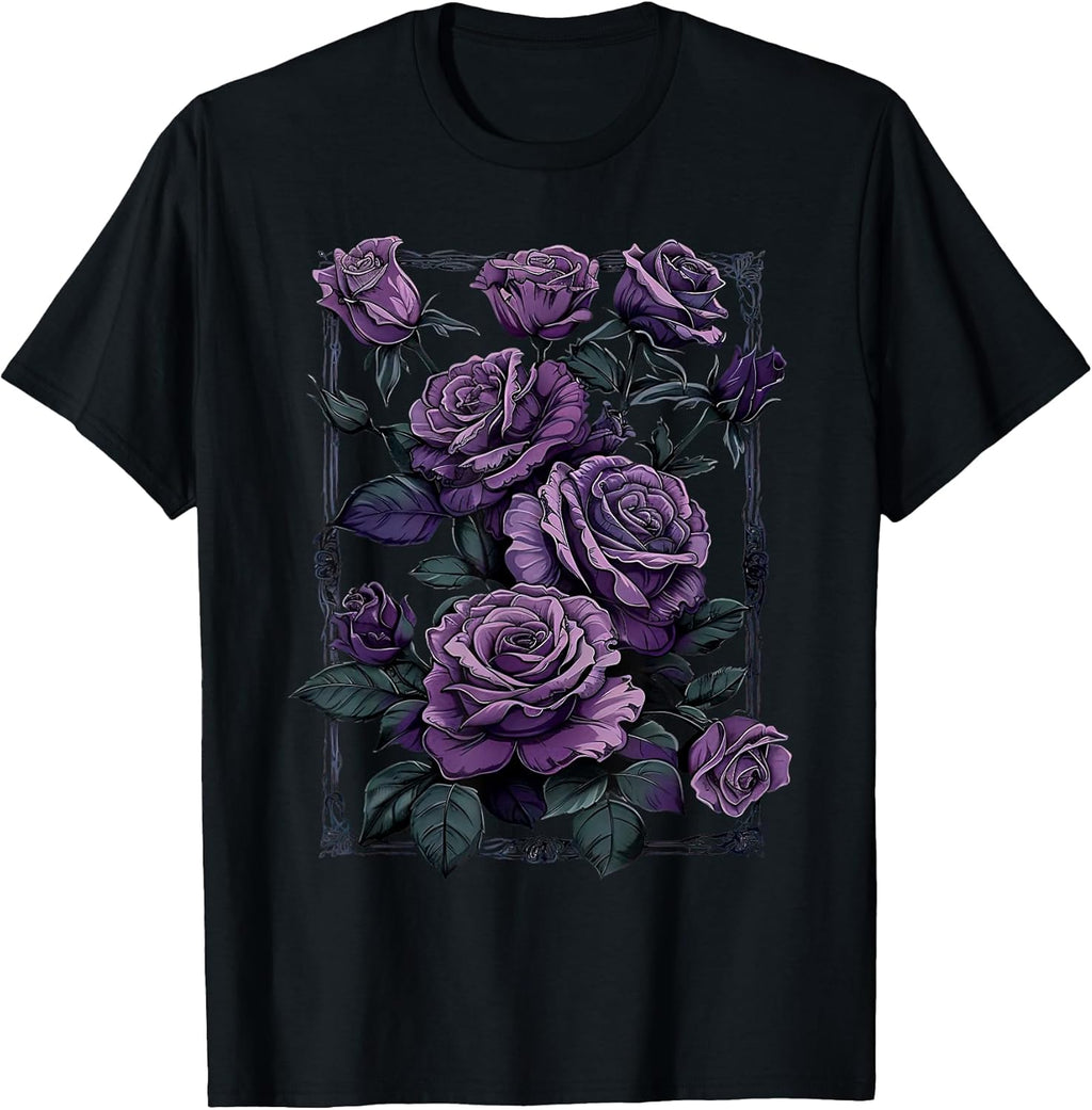 Vintage Purple Roses Flower Gothic Gardening