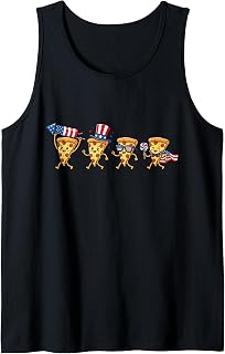 Funny Pizza American USA Flag 250 Years 4th of July Tank Top