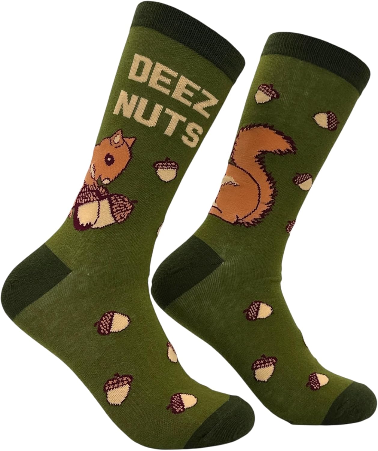 Men's Deez Nuts Socks Funny Sarcastic Squirrel Graphic Novelty Footwear for Men Funny Gift for Casual Wear