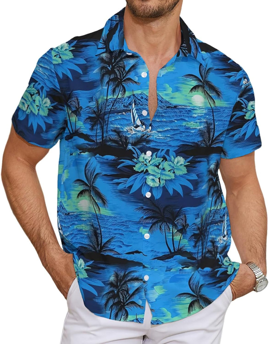 Men's Hawaiian Shirts Button Down Shirt