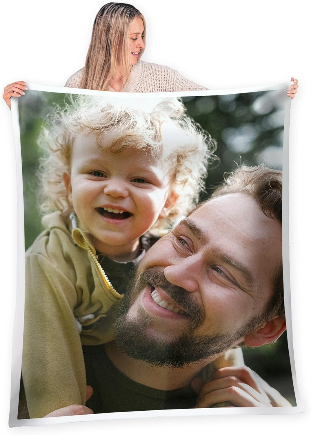 FrameStory Custom Blanket Photos and Text, Fully Customizable with Your Pictures and Message, Soft Smooth Fleece Throw, 50" x 60"