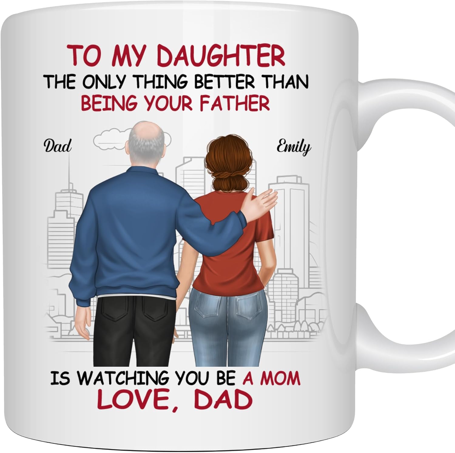 Wrappiness Personalized Coffee Mug for Daughter from Dad - Custom Coffee Mugs With Names - Thoughtful From Father to Daughter Gift For Birthday