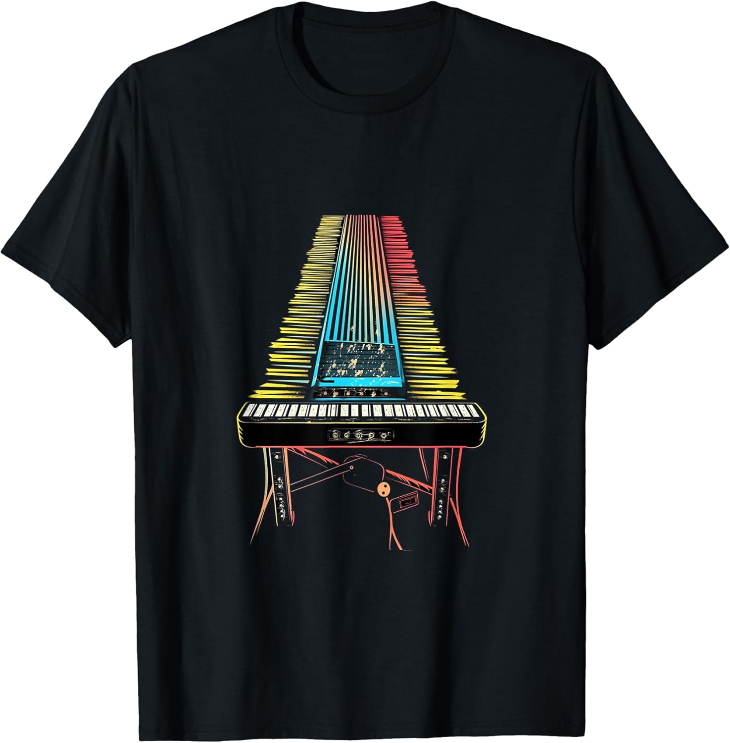 Pedal Steel Guitar Guitarist Band Music 80s Retro Vintage T-Shirt
