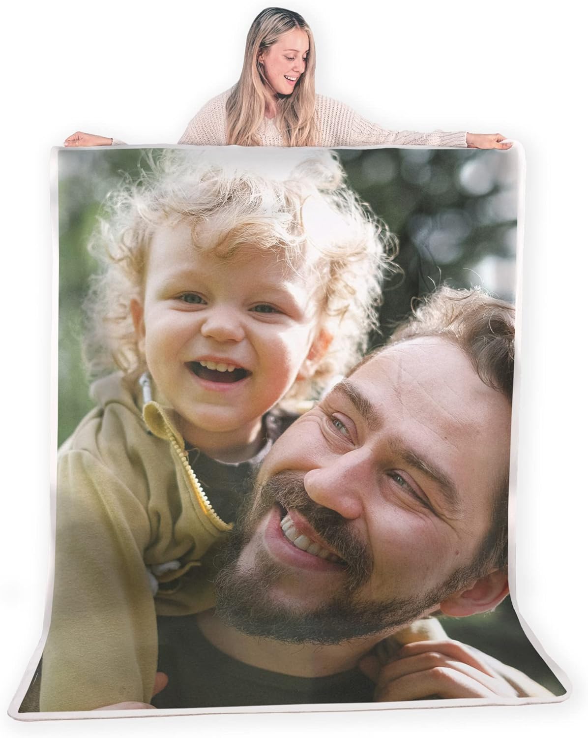 FrameStory Custom Blanket Personal Photos & Text, Fully Customizable Size, Image, Message- Quality Soft Sherpa Fleece Throw Blanket for Holiday, Birthday, Gifting, Anniversary, Special Occasion
