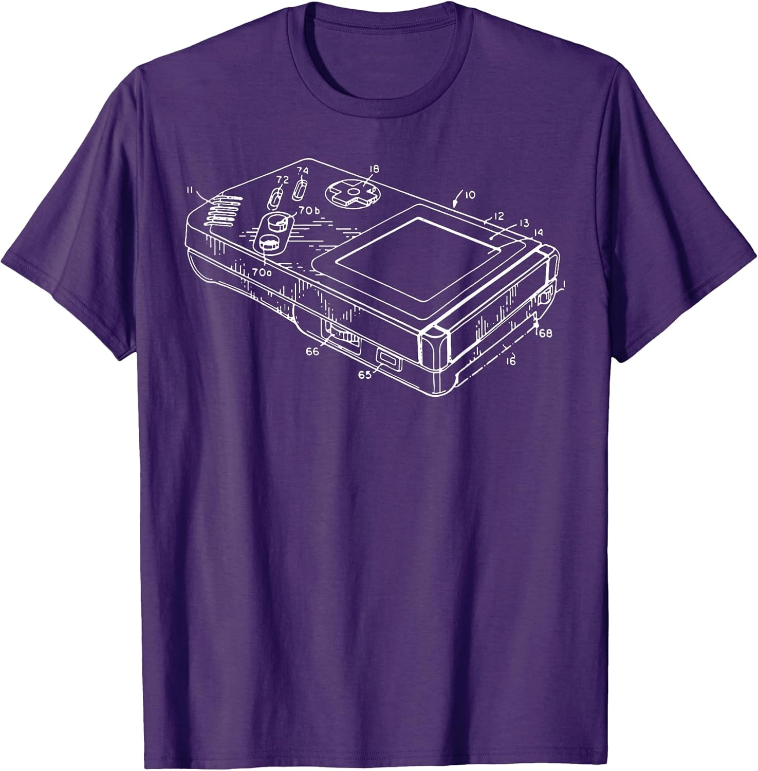 Vintage Gaming Diagram - Portable Video Game Console Chart T-Shirt