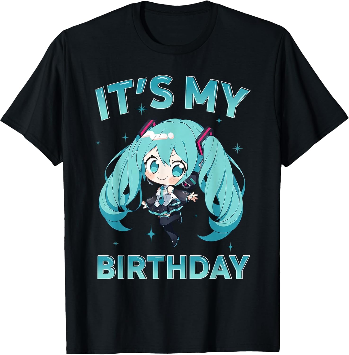 It's My Birthday Anime Girl I Love Music Anime and Manga T-Shirt