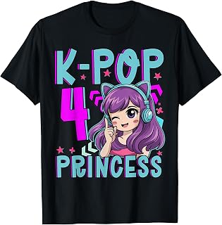 K-Pop Princess Age 4 Years Old Birthday Kid T-Shirt