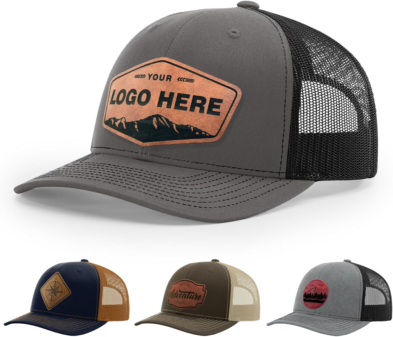 Personalized Custom 112 Style Trucker Leather Patch Hat for Men & Women