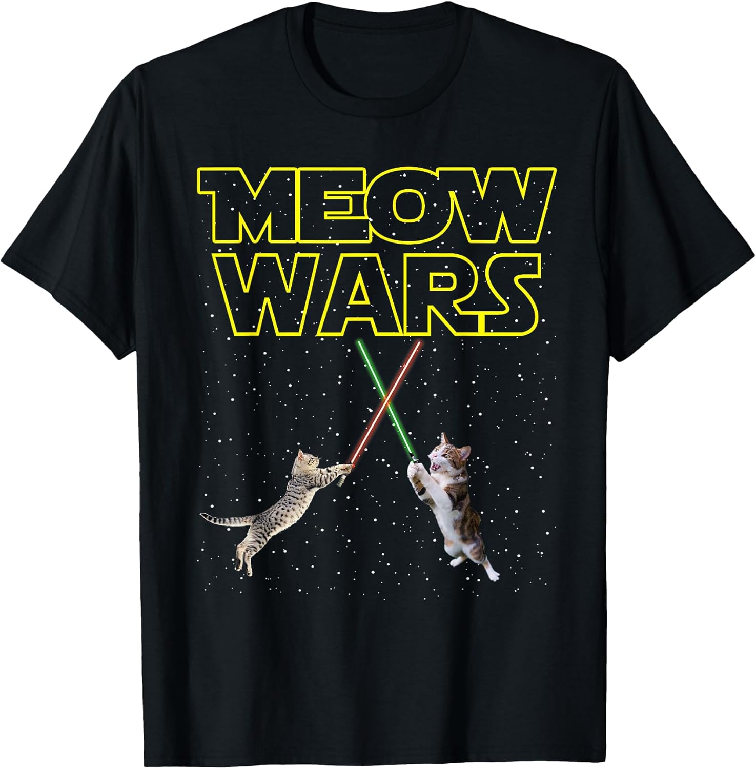 Meow Wars Cat Shirt Funny Gifts for Cats Lovers T-Shirts T-Shirt