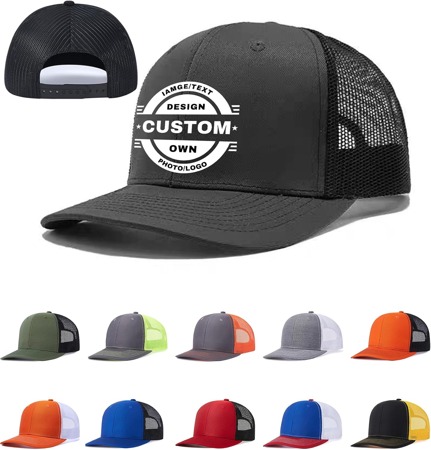 Custom Hats Bulk Design Your own Custom Trucker hat with Logo/Text Customized Baseball Cap Personalized Hats for Men/Women