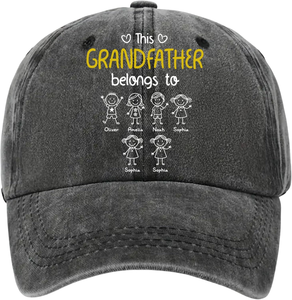Grandpa Personalized Denim Cap – Custom Hat for Men, Grandpa Birthday Gift, Dad Hat, Father’s Day Present