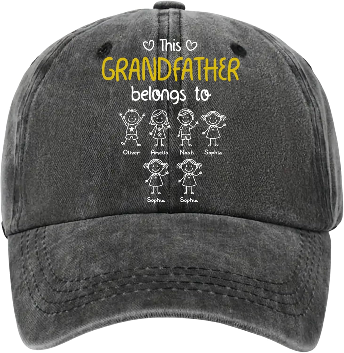 Grandpa Personalized Denim Cap – Custom Hat for Men, Grandpa Birthday Gift, Dad Hat, Father’s Day Present
