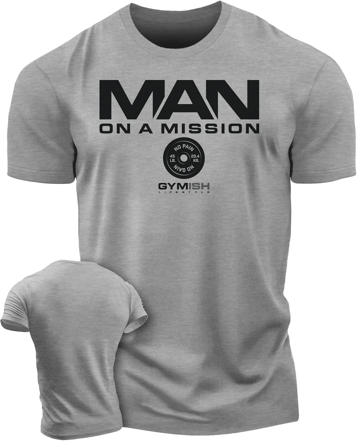 Man on Mission Workout Shirts for Men, Motivational Gym Funny Lifting T-Shirts