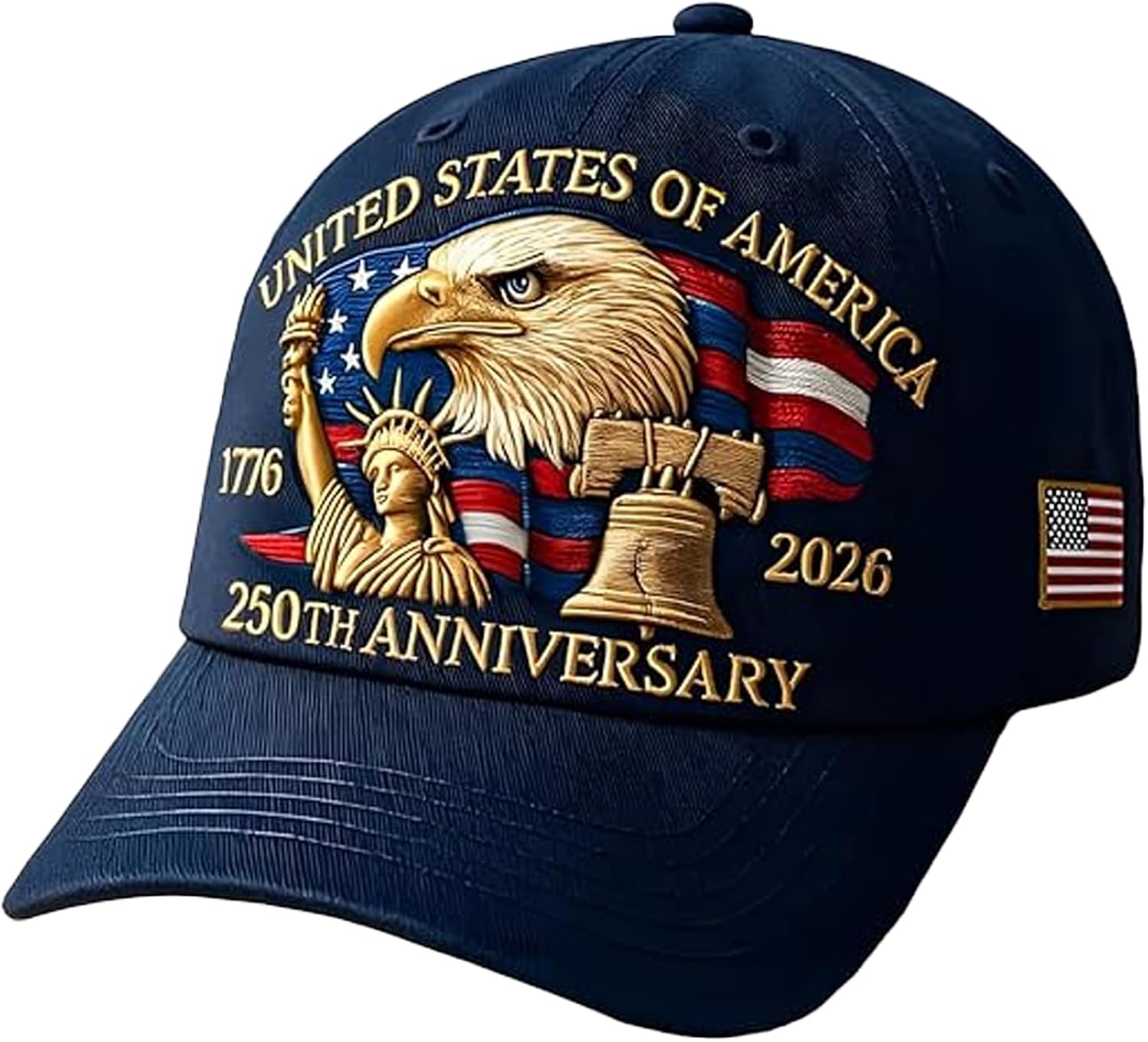 United States 250th Anniversary Red Cap, Patriotic Baseball Cap, Adjustable Retro Embroidered Hat for Men Women Gifts