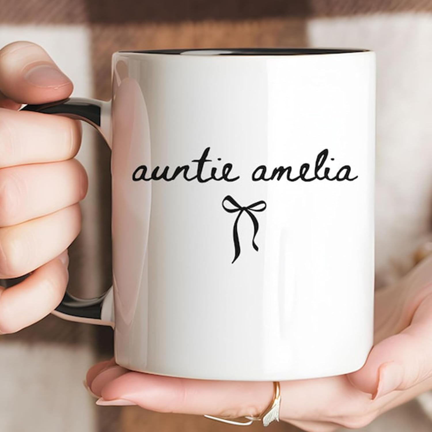 Personalized Auntie Mug, Custom Name Mama Nana Auntie Coffee Mug, Gifts for Aunt from Niece or Nephew, Baby Announcement Gift, New Aunt Gift Idea, Custom Name Mug, New Grandma Coffee Cup