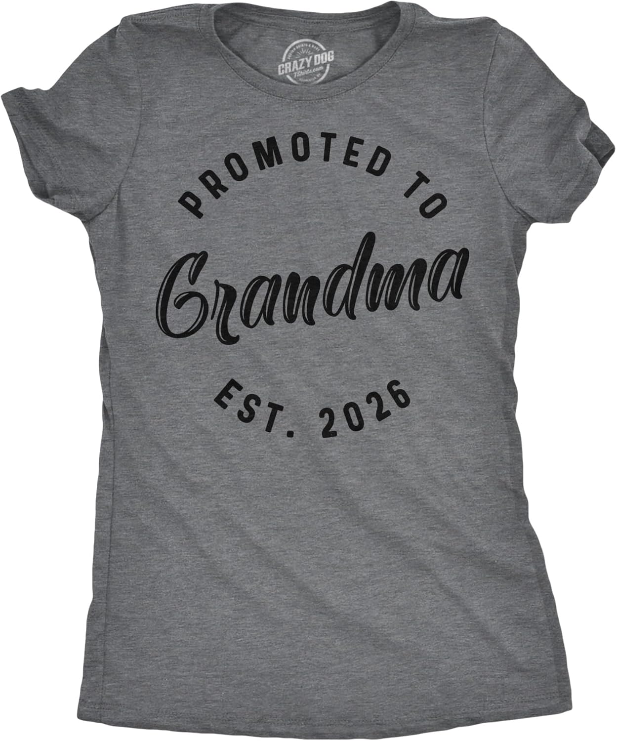 Womens Funny T Shirts Promoted to Grandma 2026 and 2025 Cute Family Tee for Ladies