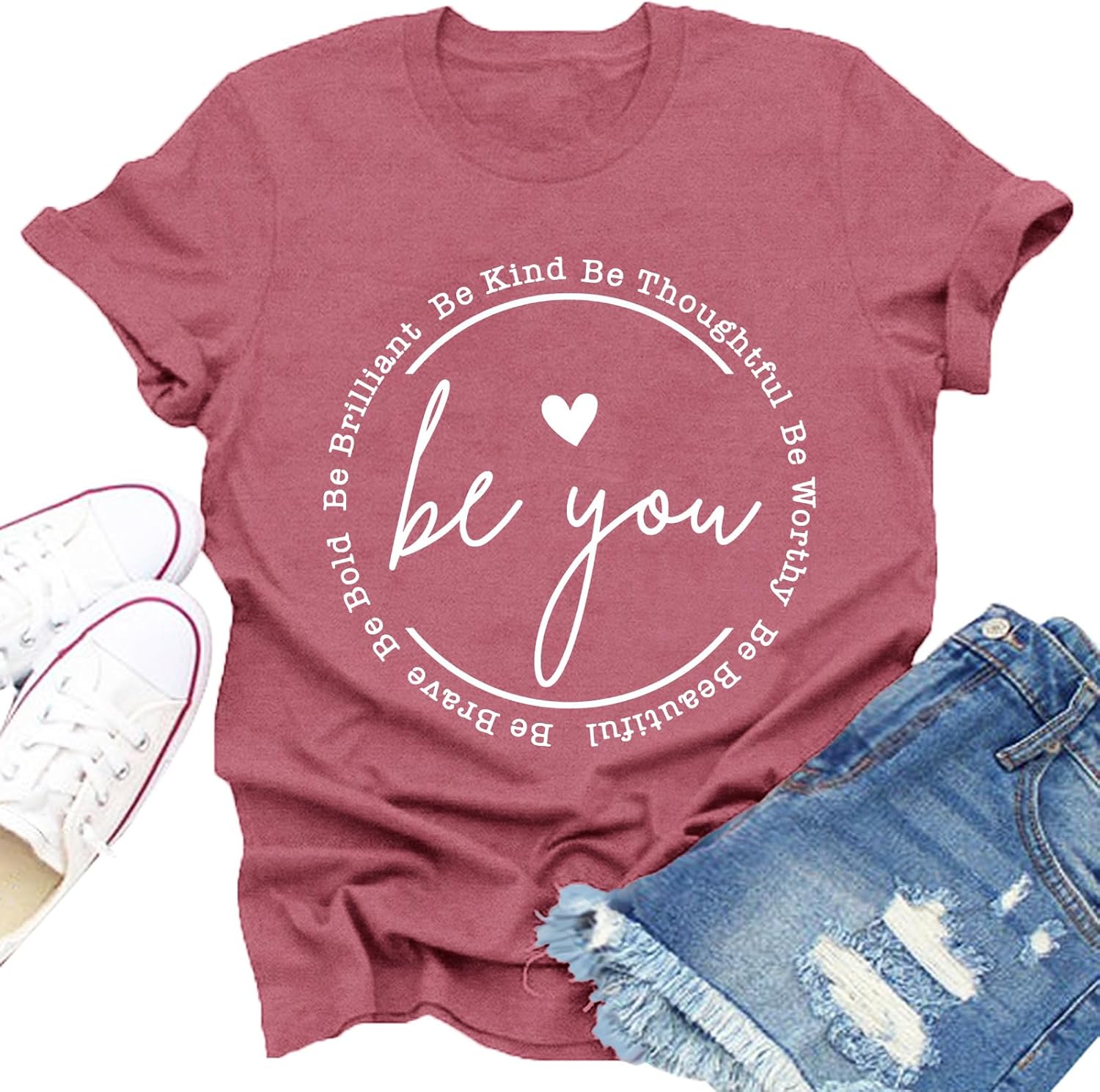 Inspirational Shirts for Women Be You Inspirational Positive T-Shirt Motivational Self Love Casual Tee Tops