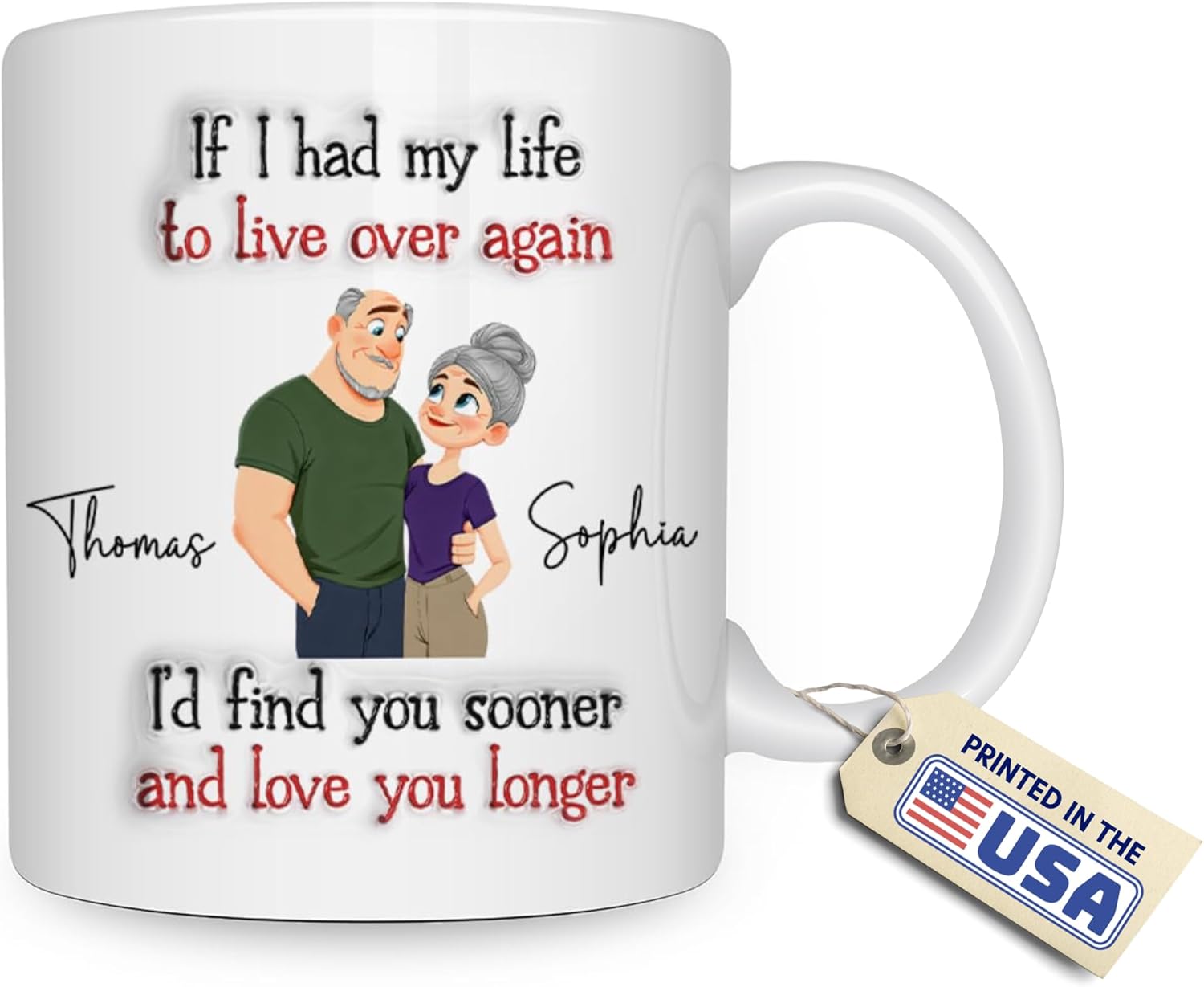 Wrappiness Couple Coffee Mug - If I had My Life To Live Over Again Personalized Ceramic Mug, Gift for Couple, Husband Wife Girlfriend Boyfriend on Christmas Valentine Day