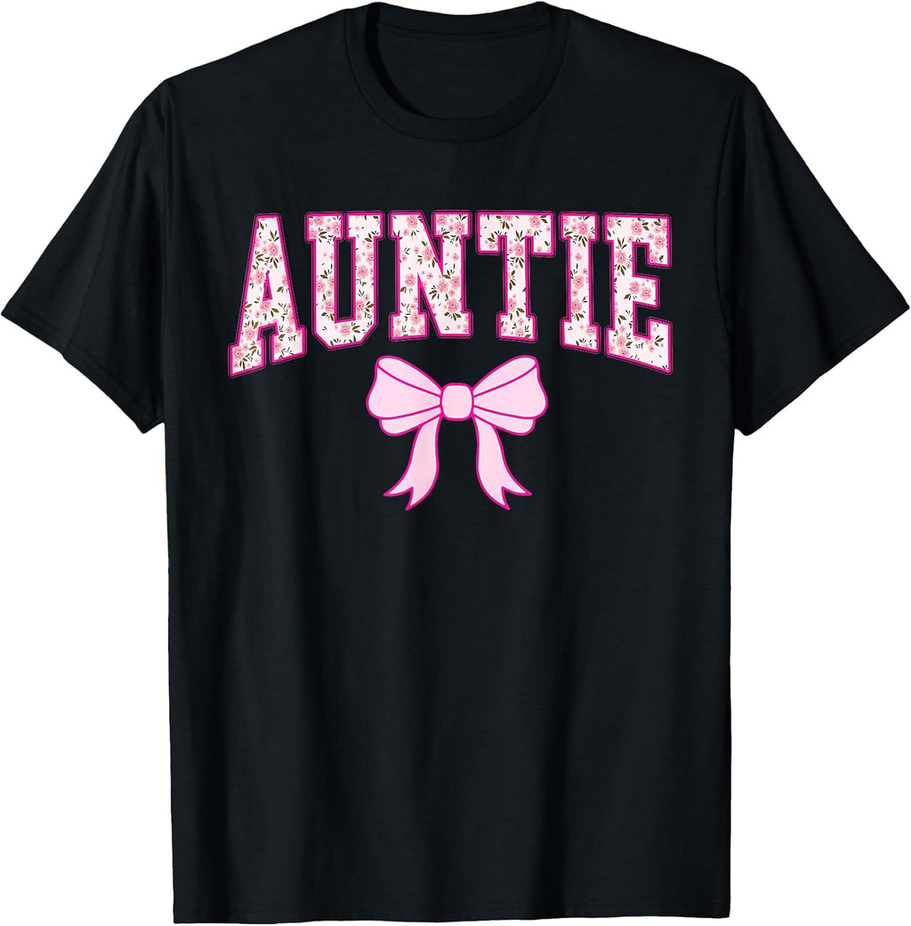 Auntie Coquette Bow Pink Aesthetic Mother's Day Aunt T-Shirt