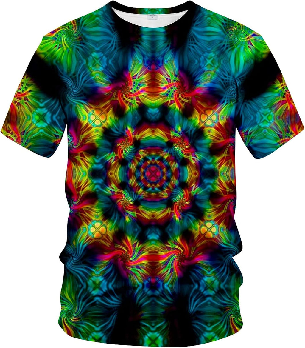 Trippy Psychedelic T-Shirt Men's 3D Cool Graphic Short Sleeve Tees Top