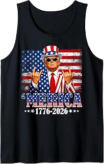 Merica 250 American Years 1776 2026 Trump 250th Anniversary Tank Top
