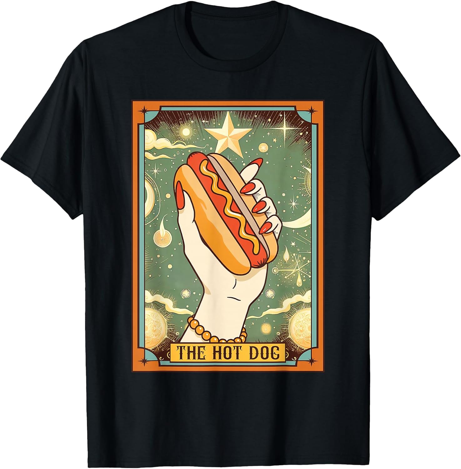Hot Dog Bun Lover Foodie Food Lover The Hot Dog Tarot Card T-Shirt