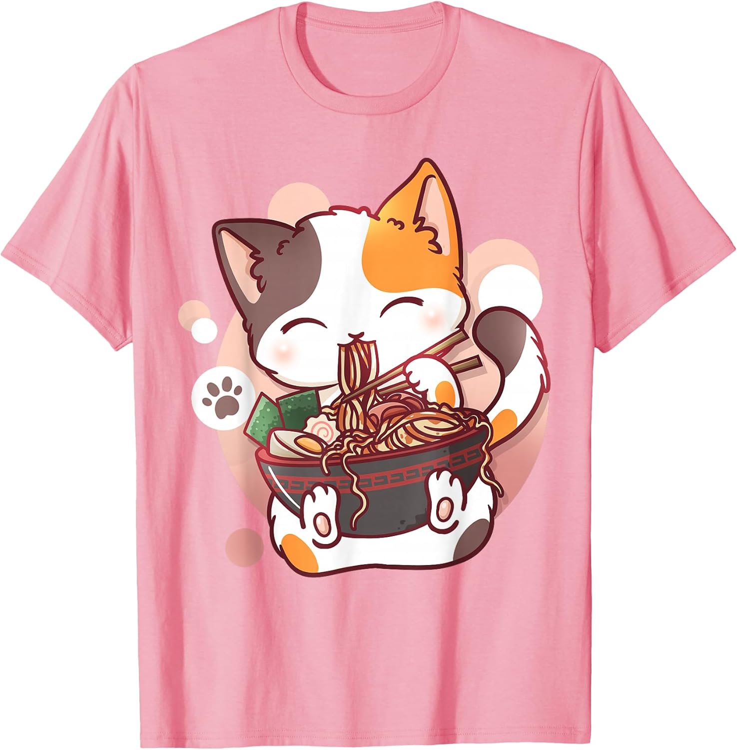 Ramen Cat Anime Bowl Kawaii Neko Japanese T-Shirt Small