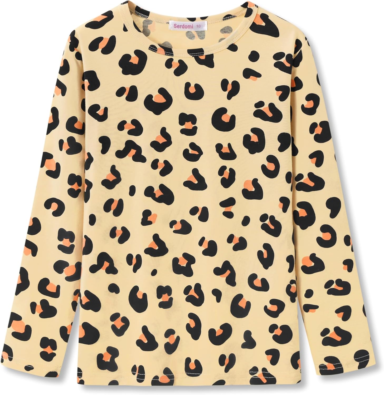 Girls Long Sleeve T-Shirt - Soft Tops Pink Cute Cat Graphic Tee Size 6-14