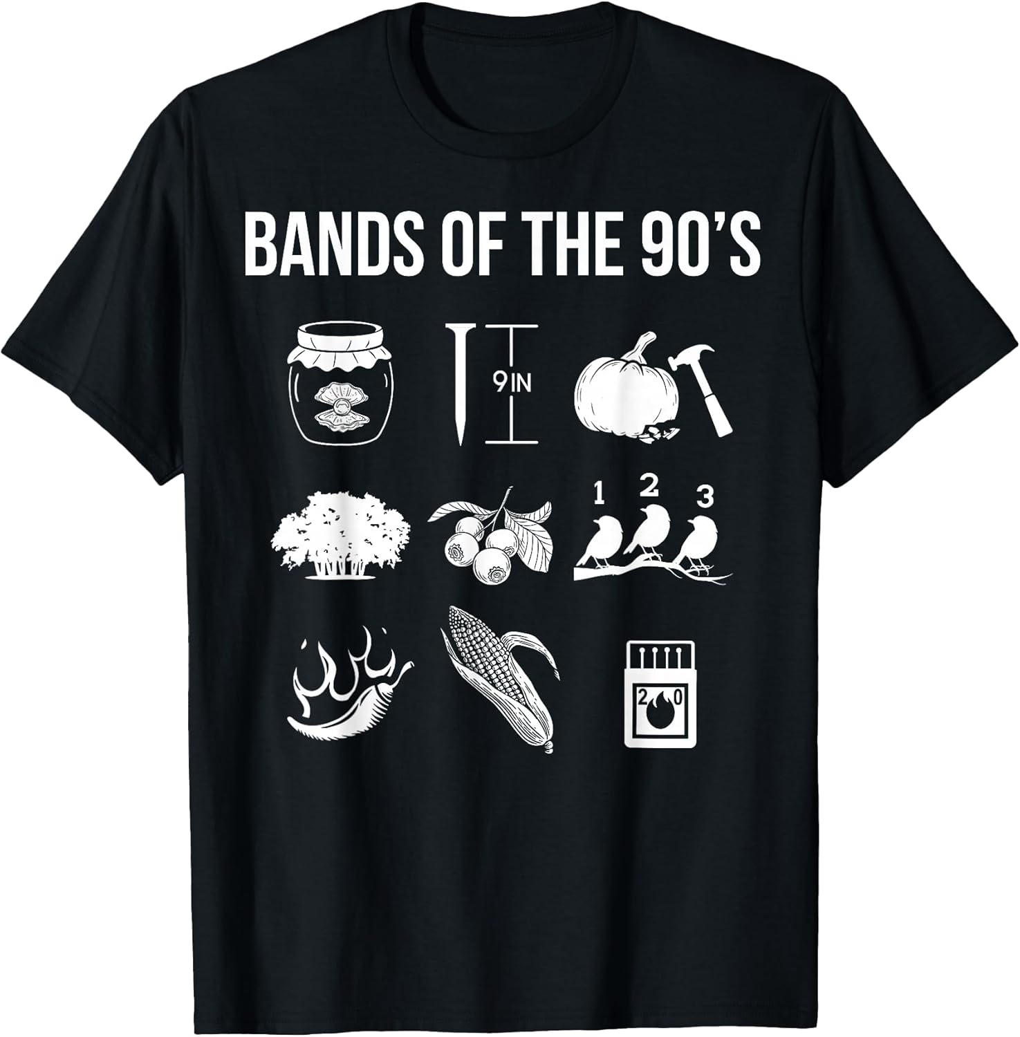 Retro 1990s Bands - Music - 90s Music Lover T-Shirt