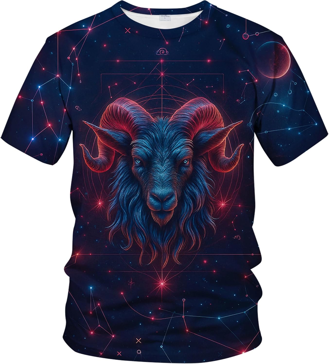 Fantasy Zodiac Graphic T-Shirt Novelty Short Sleeve Crewneck Shirt