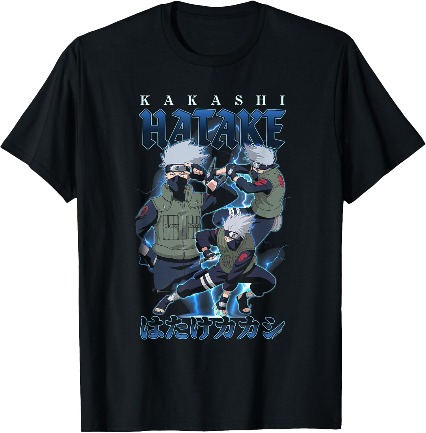 Shippuden Retro Kakashi Lightning Poses Anime T-Shirt