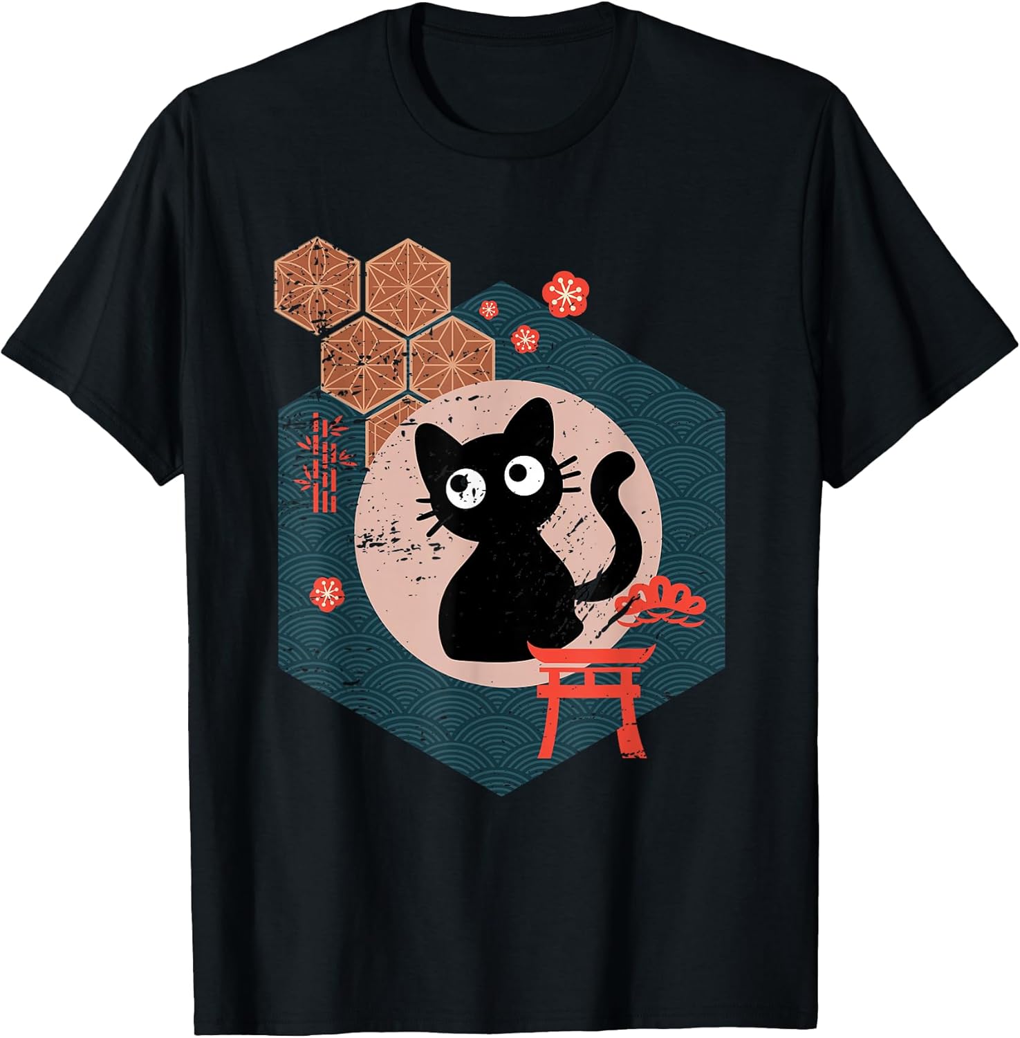 Black Cat Lover Japanese Kitten Anime Tokyo Otaku Lifestyle T-Shirt Small