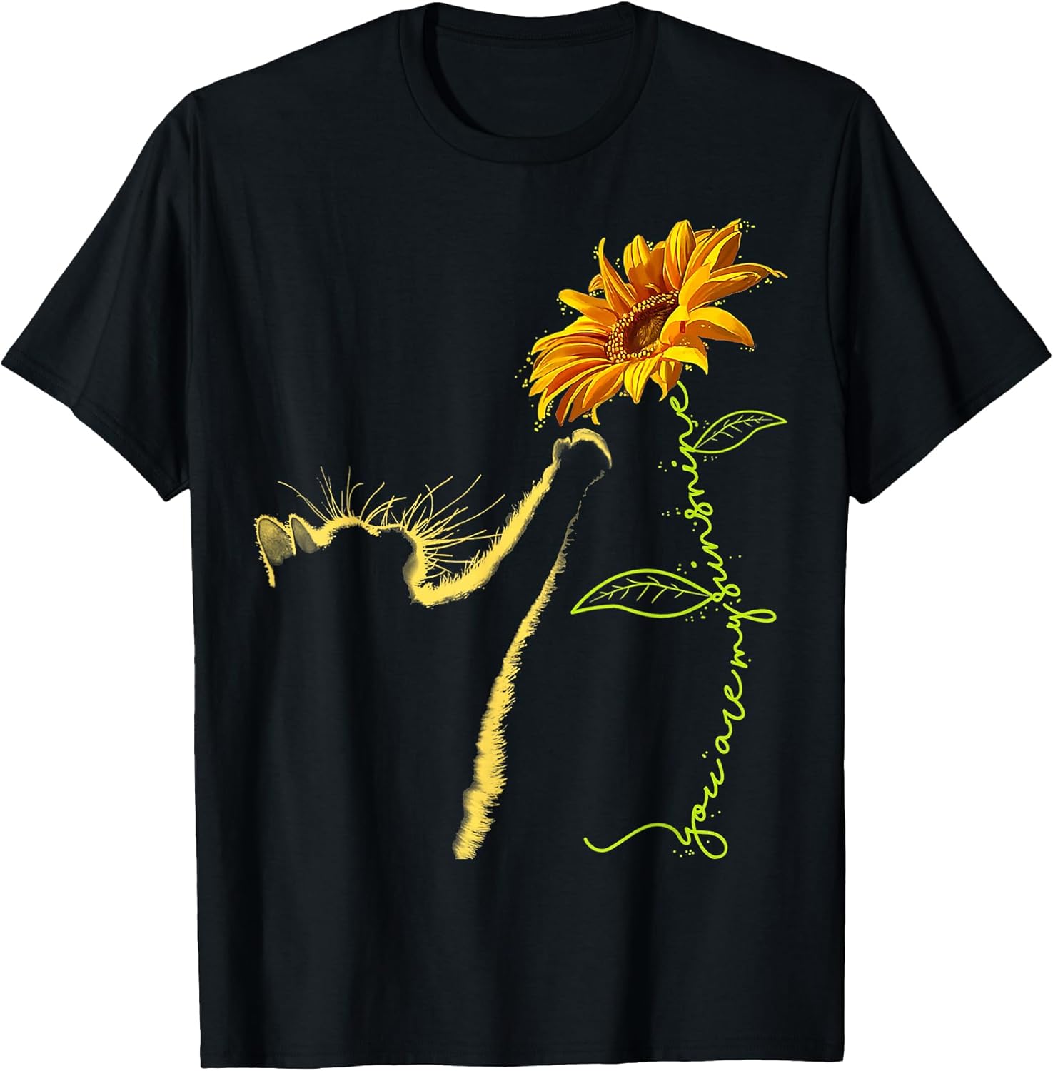 Cat Sunflower Gifts for Cat Lovers, Cat Mom, Cat Lady, Women T-Shirt