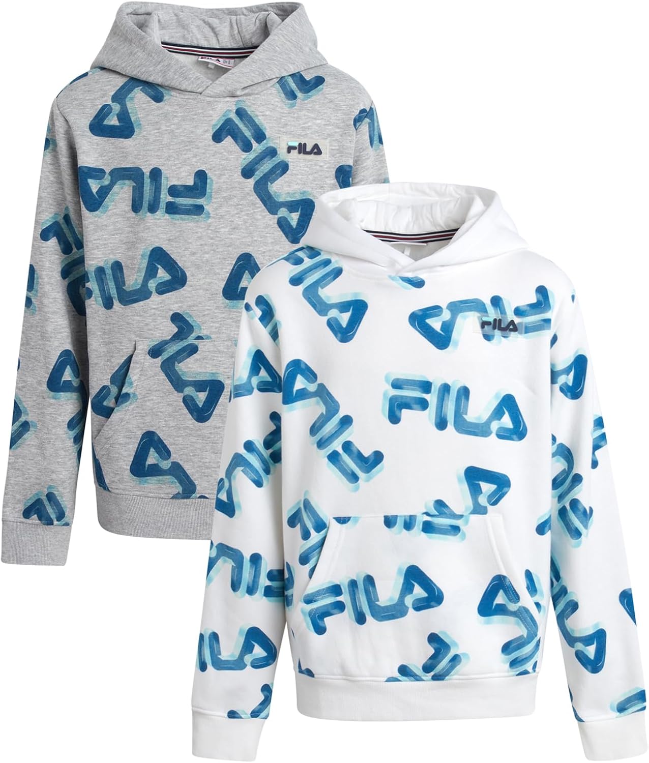 Boys Sweatshirts - 2 Pack Lightweight Soft Fleece Athletic Graphic Hoodies Sweatshirt for Boys with Kangaroo Pocket