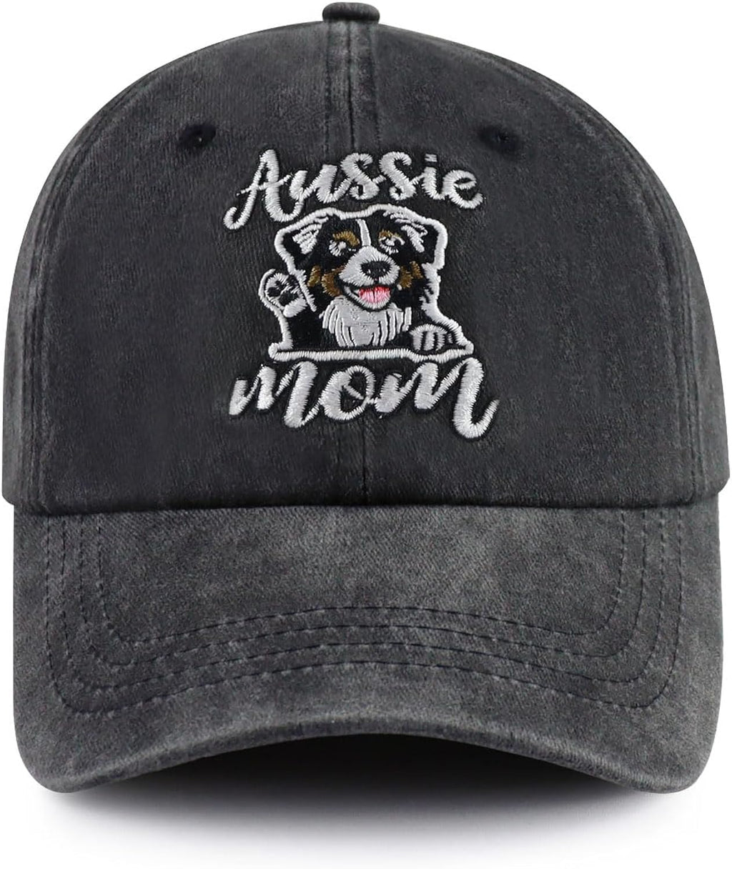 Yorkie Poodle Schnauzer Great Dane Golden Retriever Aussie Dog Mom Hats for Women, Funny Cotton Embroidered Baseball Cap