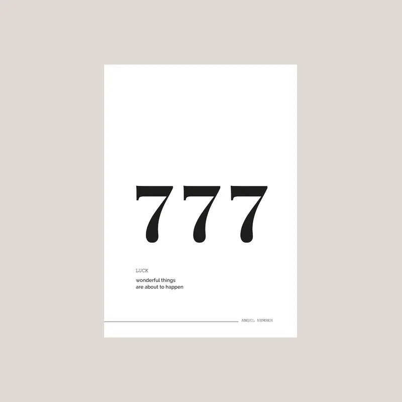 777 Angel Number Wall Art Print, Manifestation Energy Spiritual Poster, Trendy Wall Art, Gifts For Girls Wall Art Decor,...