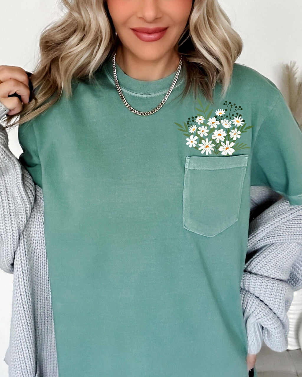 Floral Pocket, Vintage Flowers, Boho, Gardening Nature Shirt