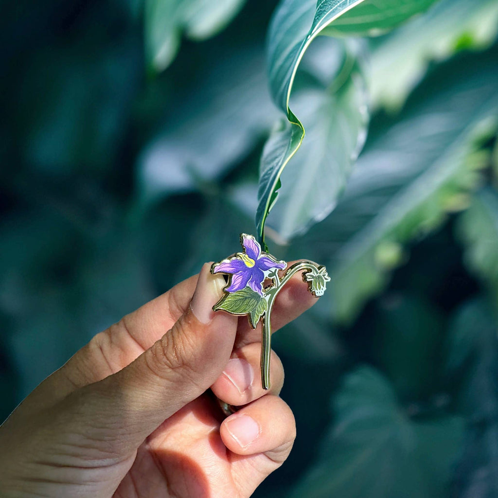 Nightshade Flower Enamel Pin Deadly Poisons Flower